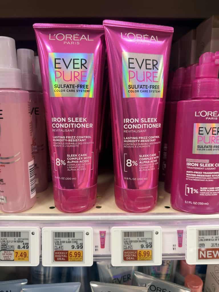 L'oreal Paris EverPure Shampoo  and Conditioner Kroger Shelf Image