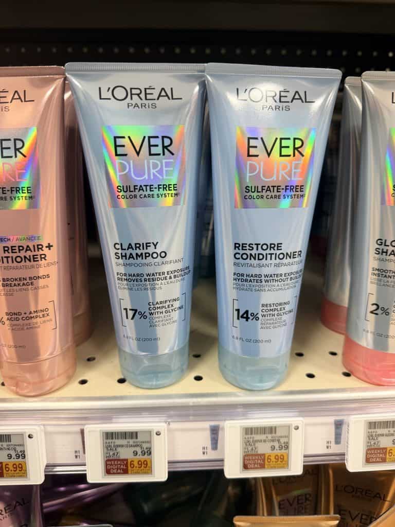 L'oreal Paris EverPure Shampoo  and Conditioner Kroger Shelf Image