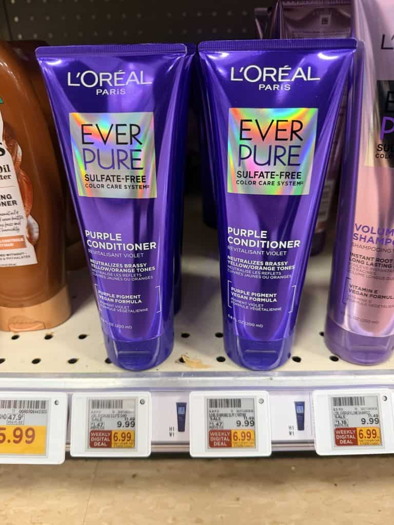 L'oreal Paris EverPure Shampoo  and Conditioner Kroger Shelf Image