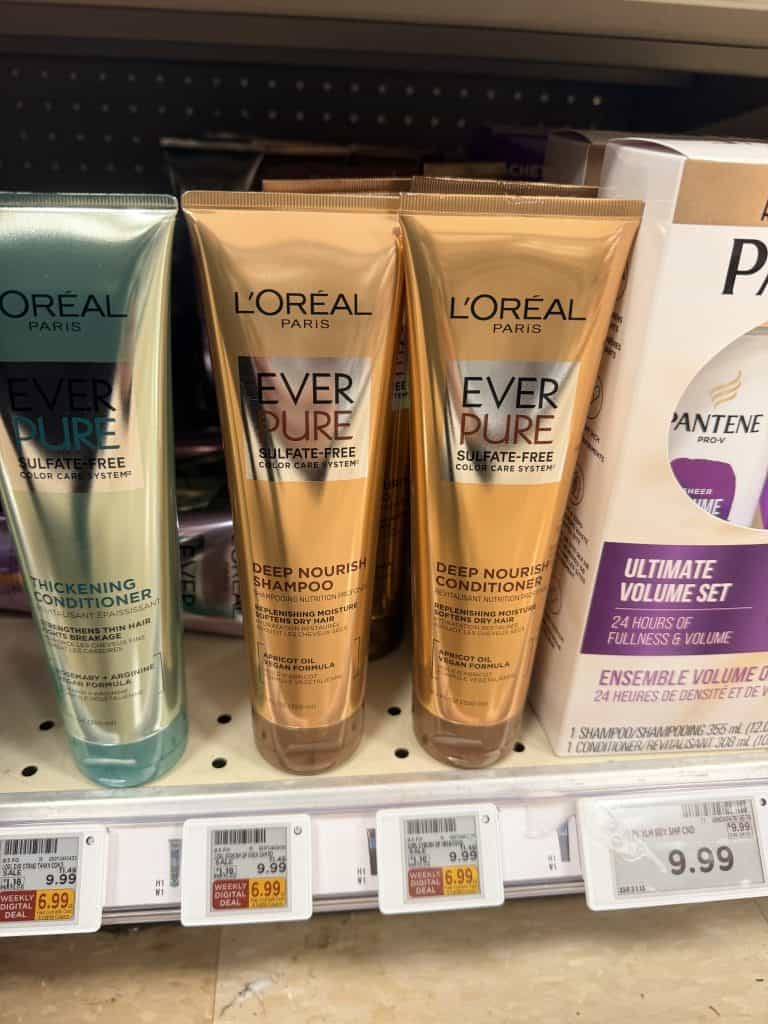 L'oreal Paris EverPure Shampoo  and Conditioner Kroger Shelf Image
