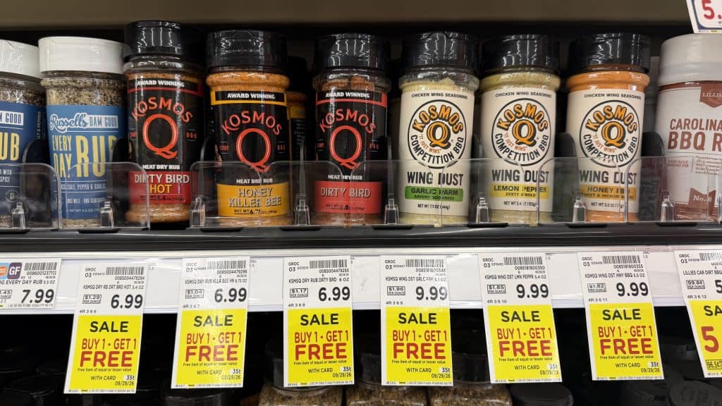 Kosmos Seasonings Kroger shelf image