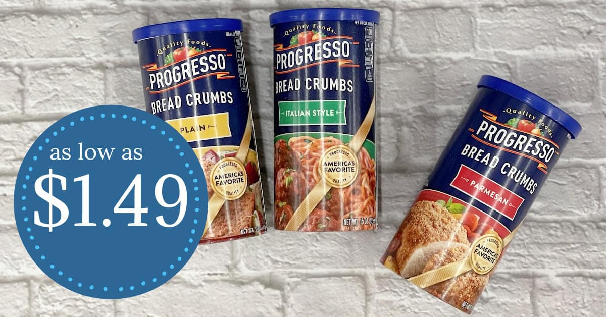 Progresso Bread Crumbs as low as $1.49!