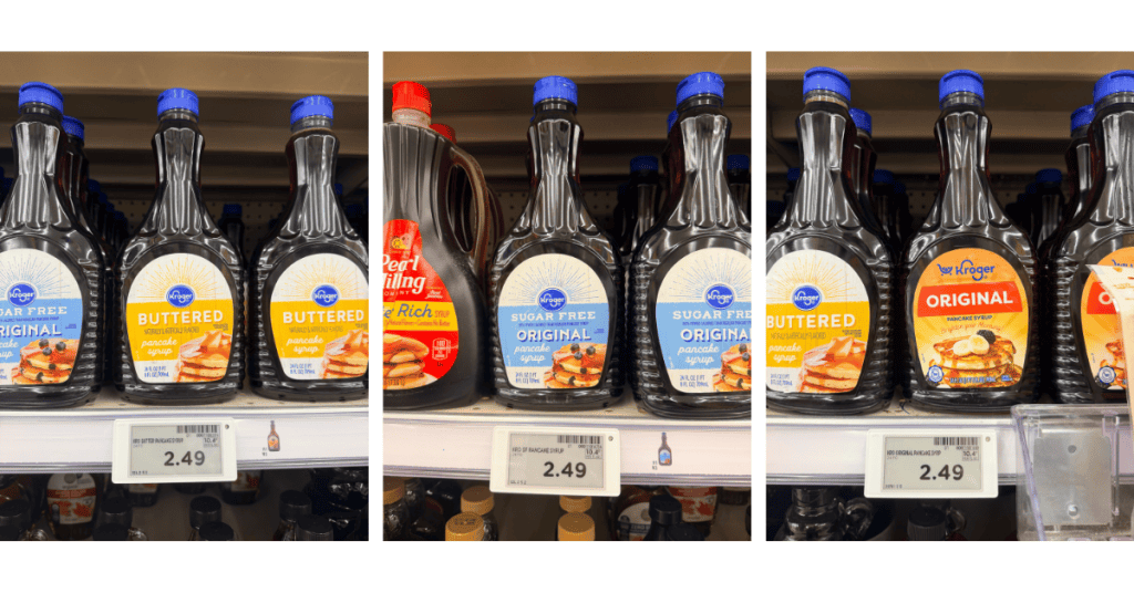 kroger pancake syrup shelf image