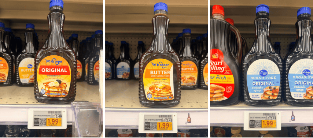 kroger pancake syrup shelf image