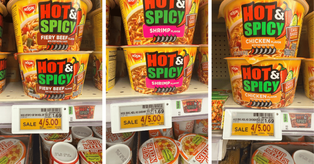 nissin hot and spicy kroger shelf image