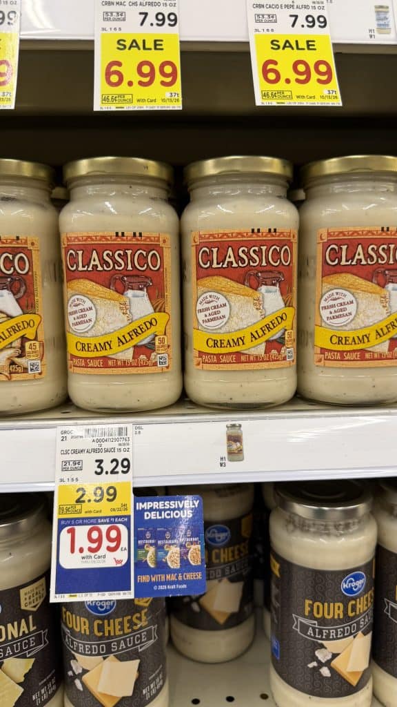 classico pasta sauce kroger shelf image (1)