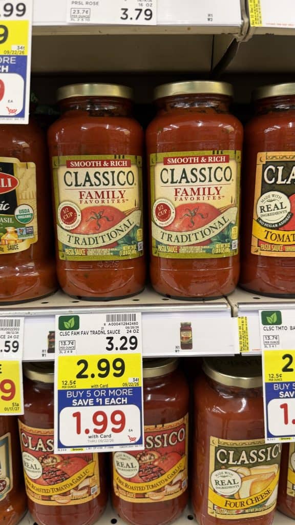 classico pasta sauce kroger shelf image (1)