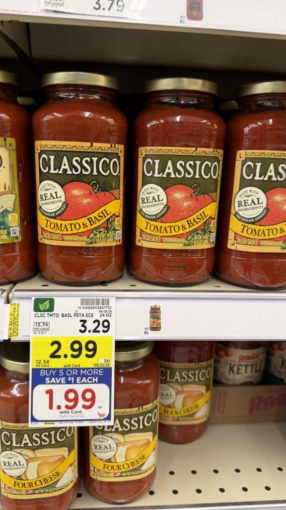 classico pasta sauce kroger shelf image (1)