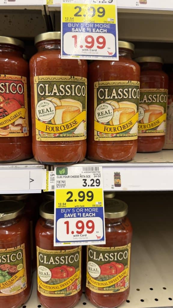 classico pasta sauce kroger shelf image (1)