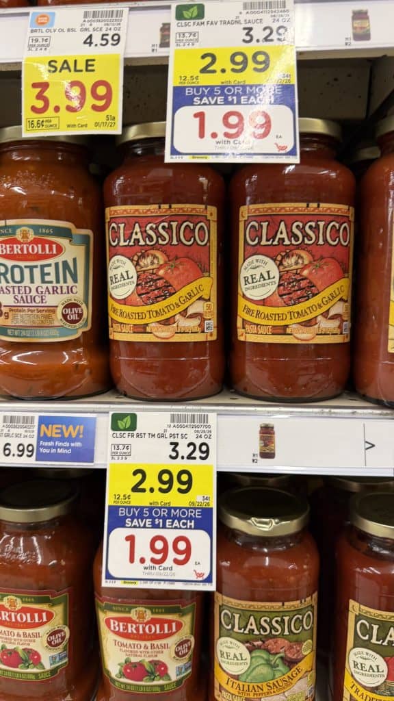 classico pasta sauce kroger shelf image (1)