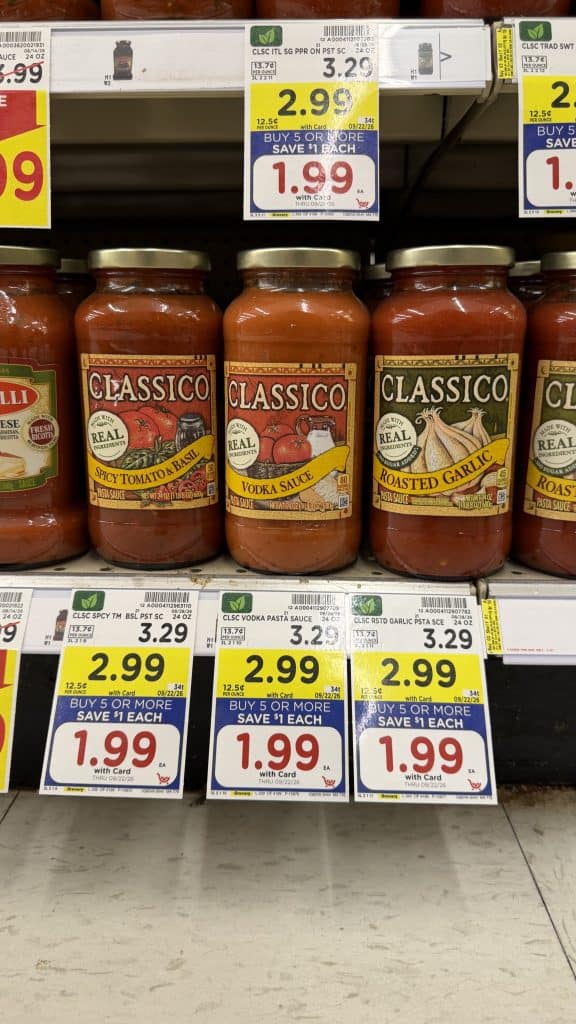 classico pasta sauce kroger shelf image (1)