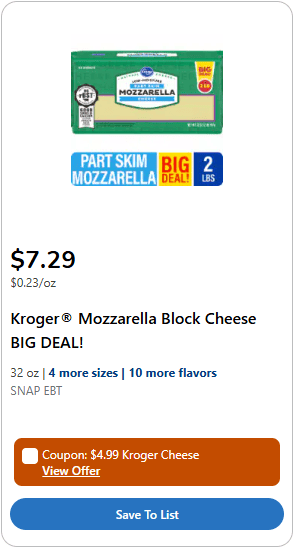 kroger cheese price image 2
