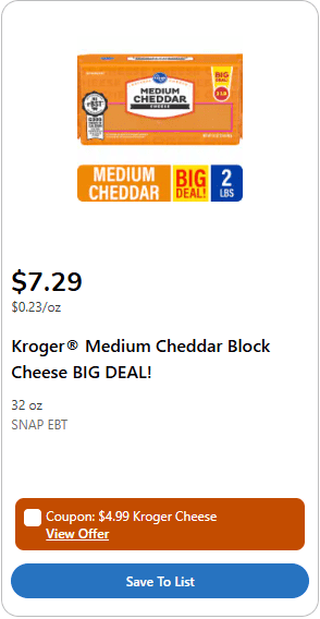 kroger cheese price image 2