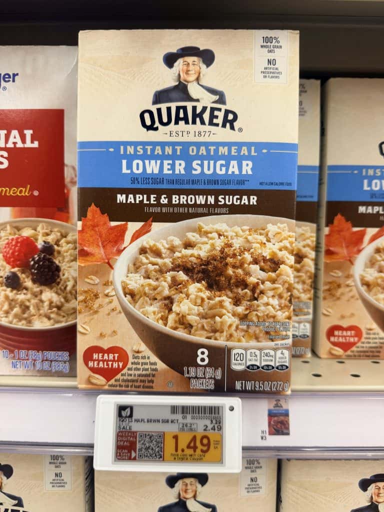 quaker instant oatmeal kroger shelf image (4)