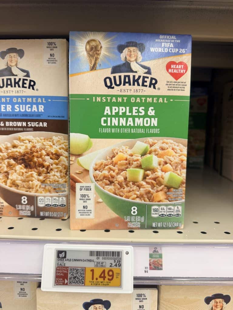 quaker instant oatmeal kroger shelf image (4)