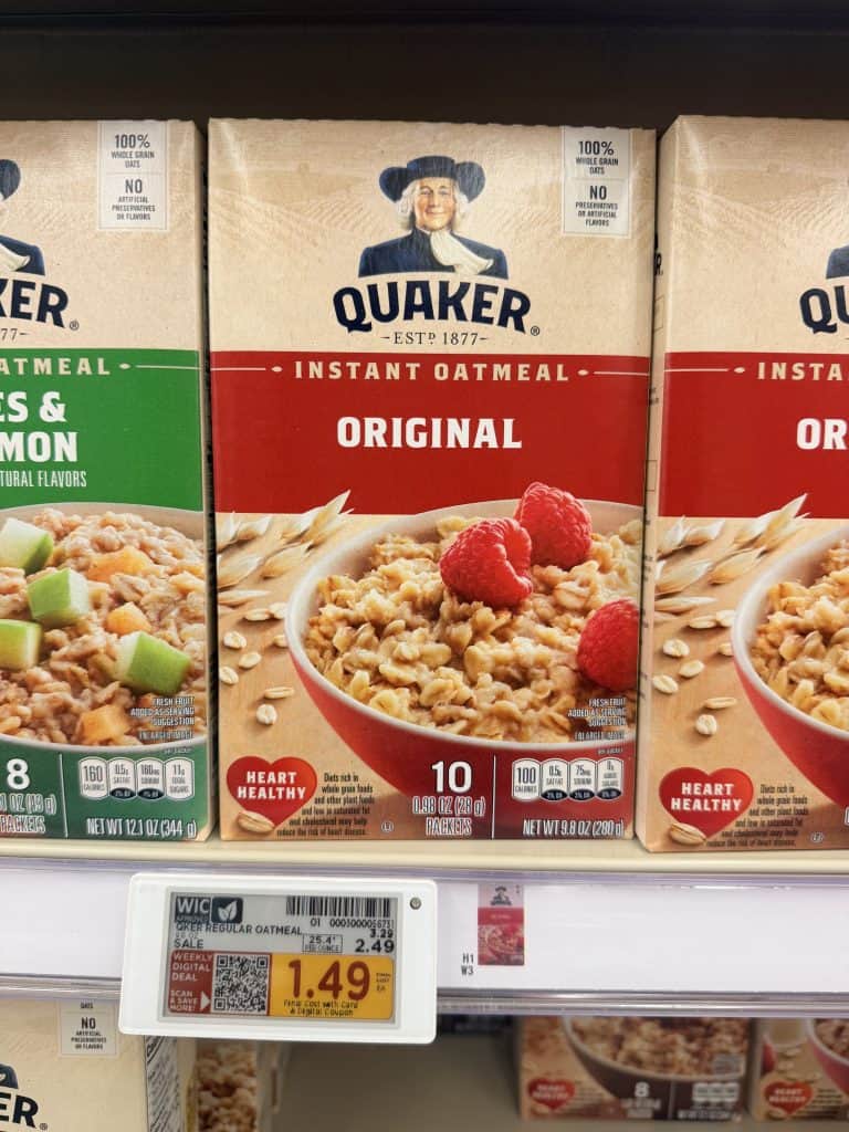 quaker instant oatmeal kroger shelf image (4)
