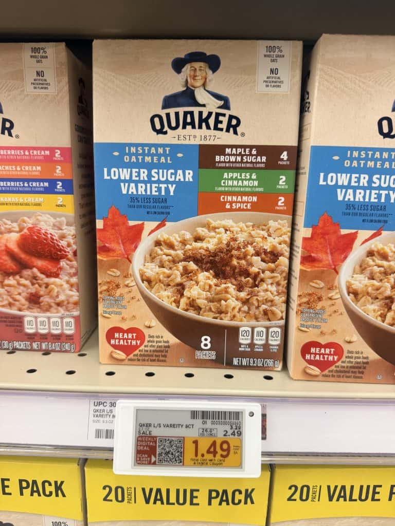 quaker instant oatmeal kroger shelf image (4)