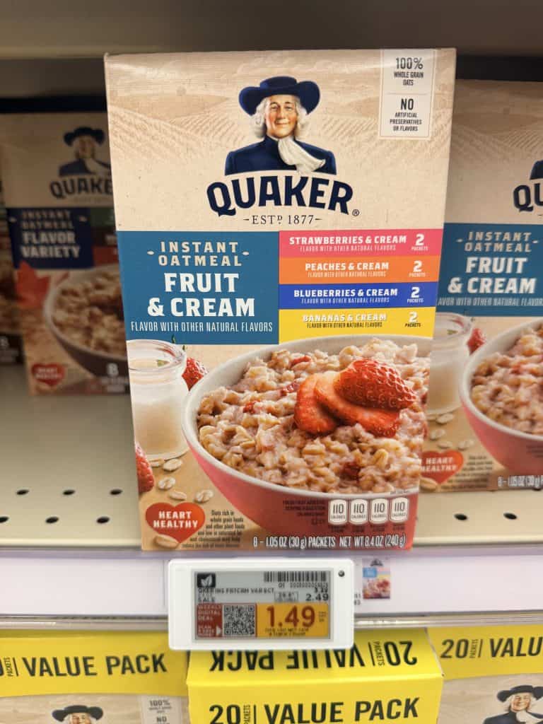 quaker instant oatmeal kroger shelf image (4)