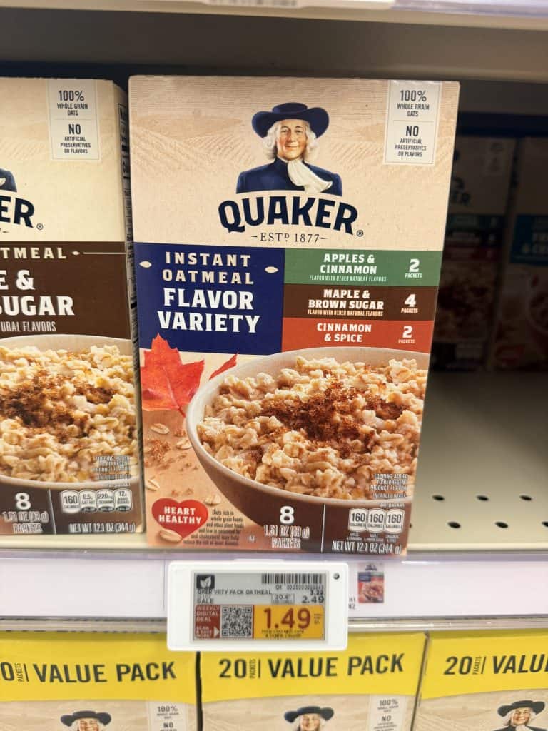 quaker instant oatmeal kroger shelf image (4)