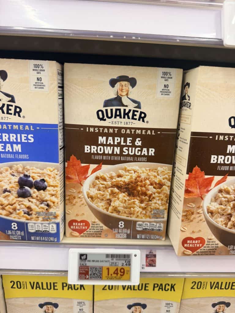 quaker instant oatmeal kroger shelf image (4)