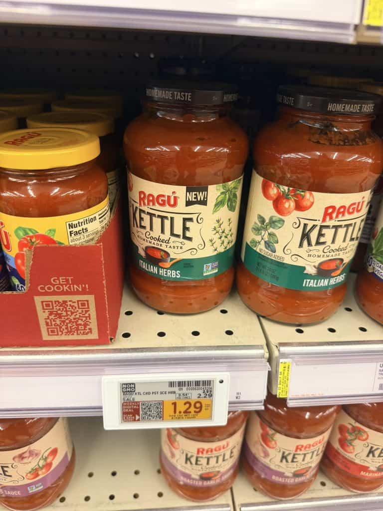 ragu pasta sauce kroger shelf image (2)