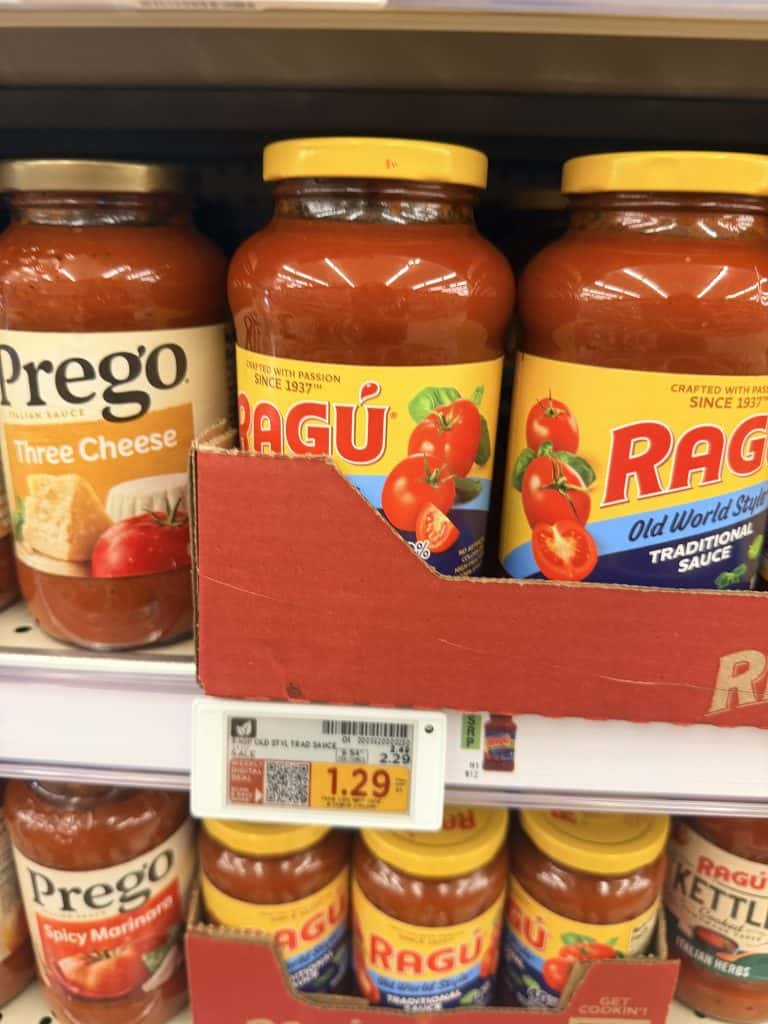 ragu pasta sauce kroger shelf image (2)