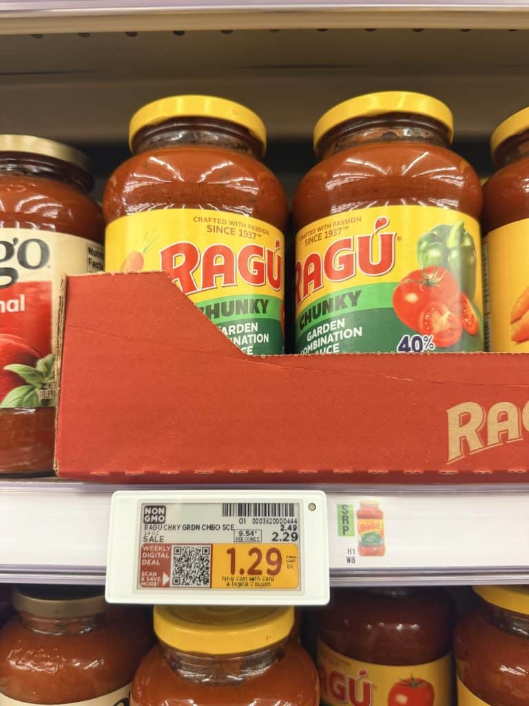 ragu pasta sauce kroger shelf image (2)