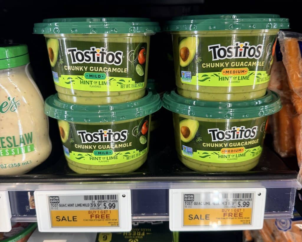 tostitos guacamole kroger shelf image