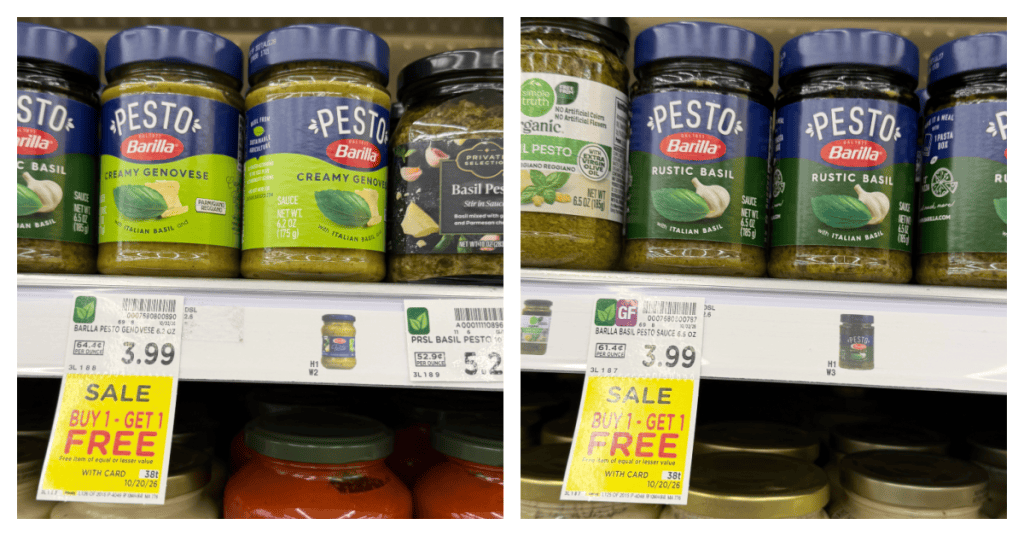 Barilla Pesto Kroger shelf image