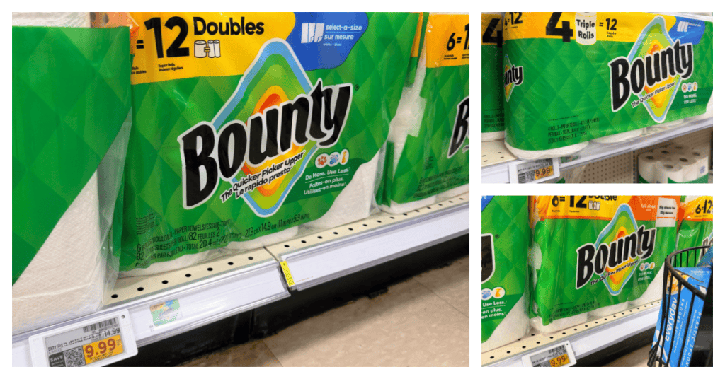 Bounty Paper Towels Kroger Shelf Image
