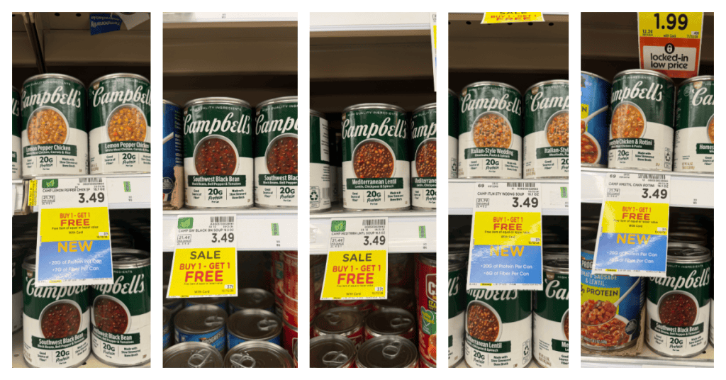 campbell's protein soups kroger shelf image