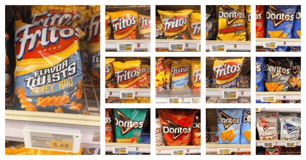 Doritos and Fritos kroger shelf image