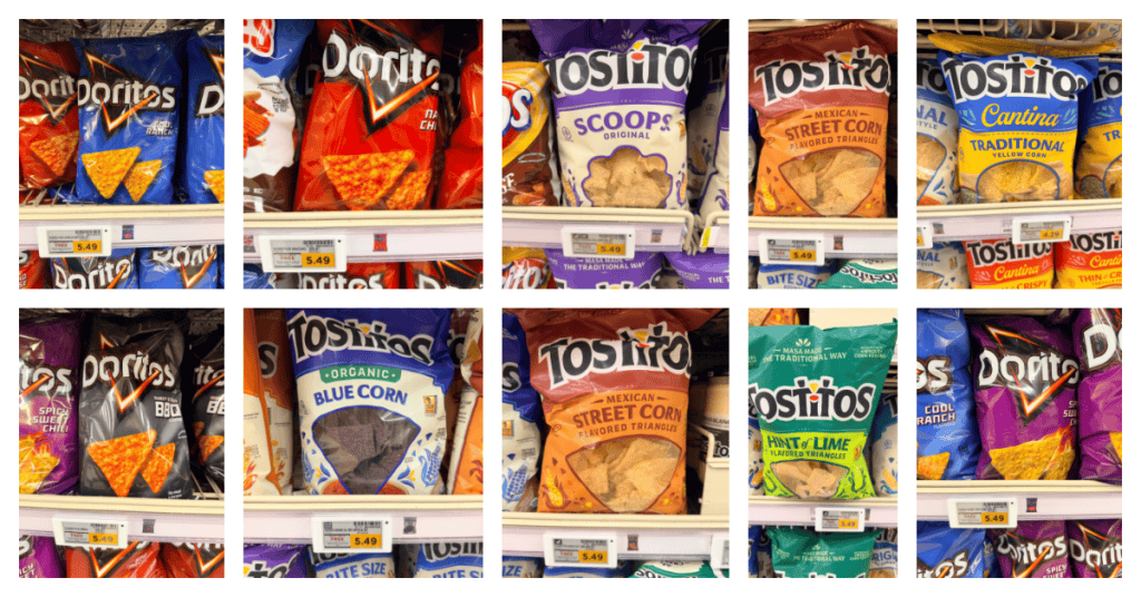 Doritos and Tostitos Kroger Shelf Images