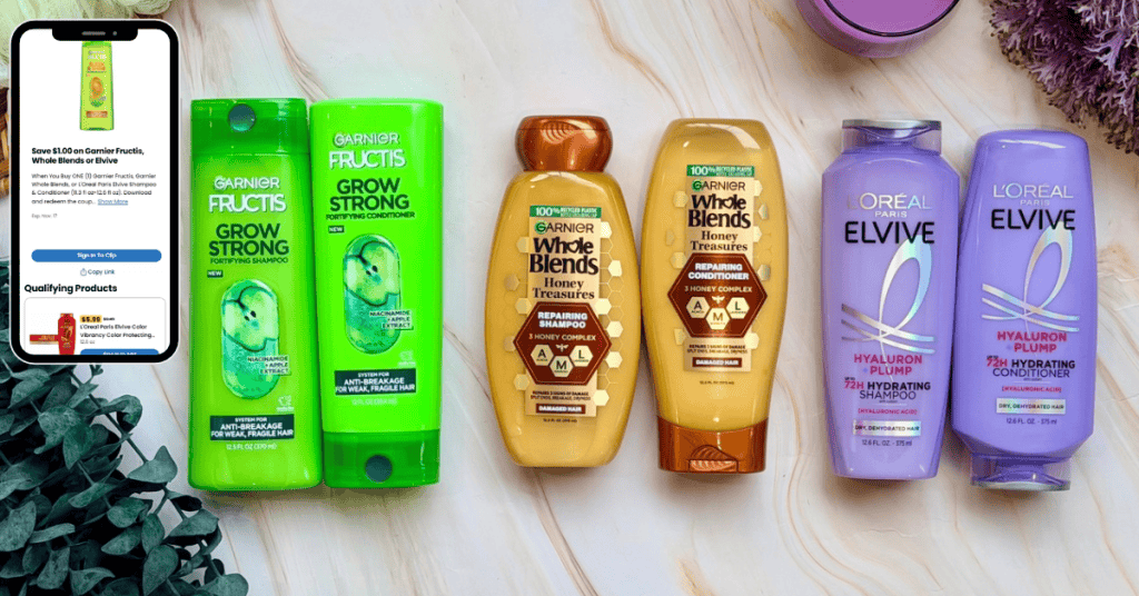 Garnier Fructis, Whole Blends and L'Oreal Paris Elvive Kroger Digital Coupon
