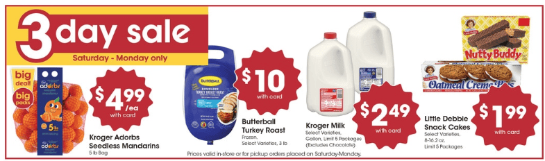 Kroger 3 day sale image