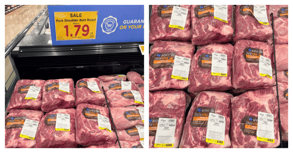 Kroger pork shoulder shelf image