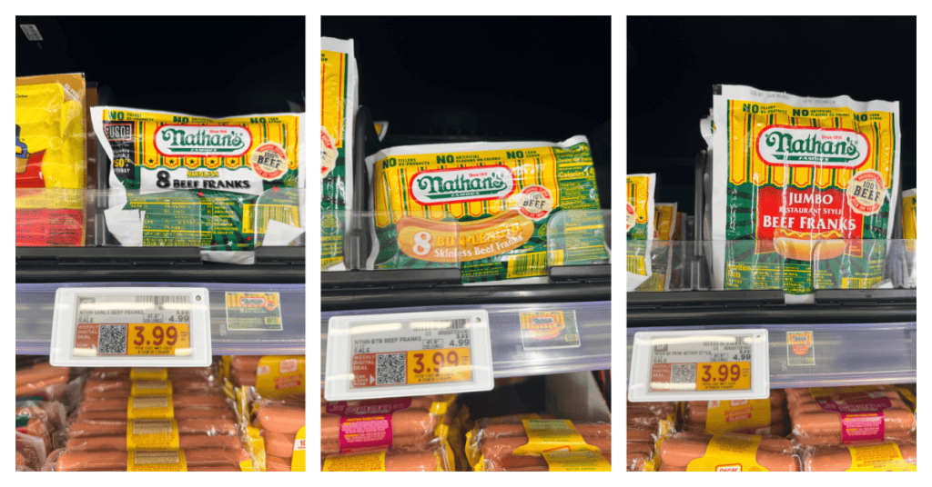 Nathan's Beef Franks Kroger Shelf Image