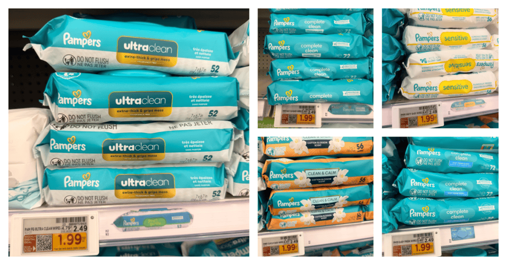 Pampers wipes kroger shelf image