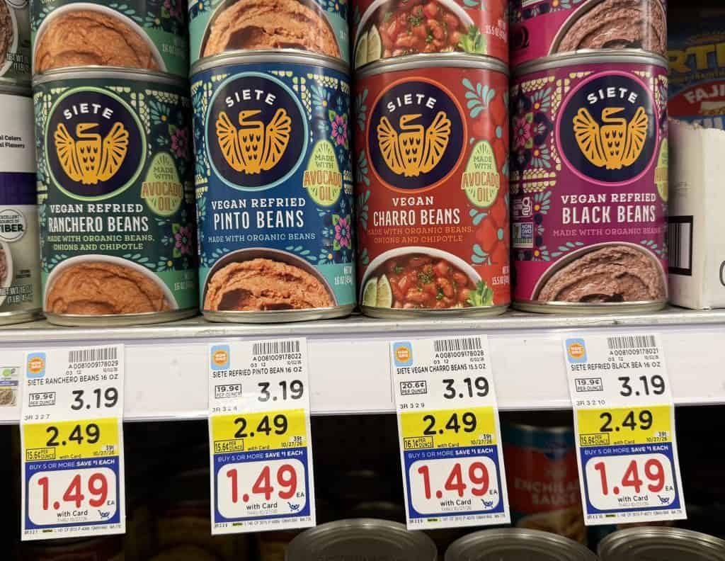 siete refried beans kroger shelf image