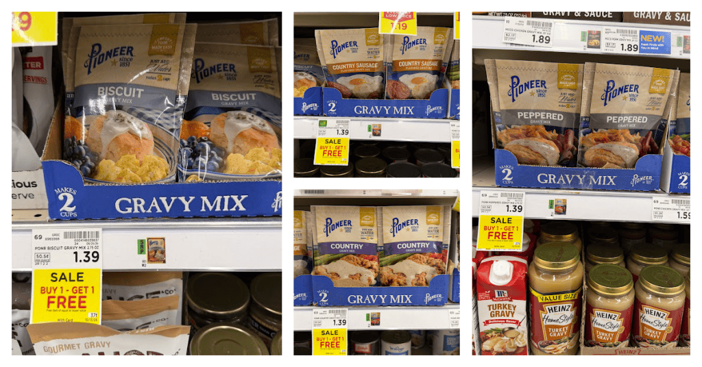 Pioneer Gravy Mix Kroger shelf image