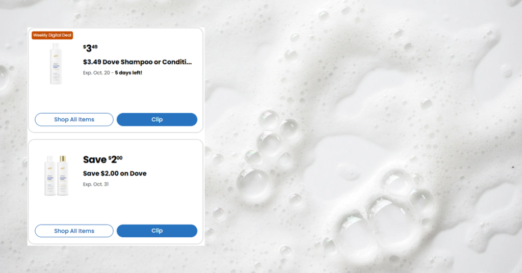 dove shampoo and conditioner
