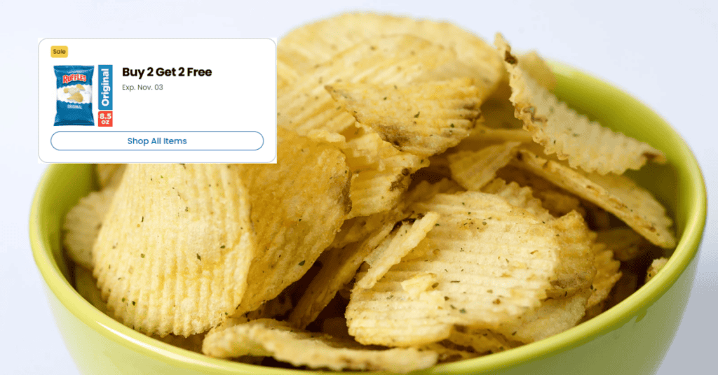 sunchips, cheetos and ruffles