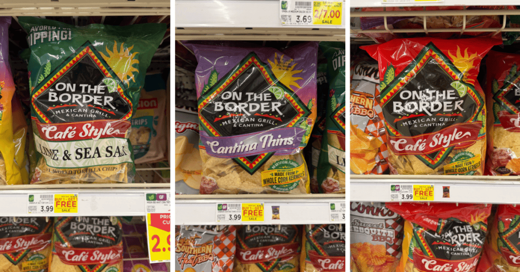 on the border tortilla chips kroger shelf image