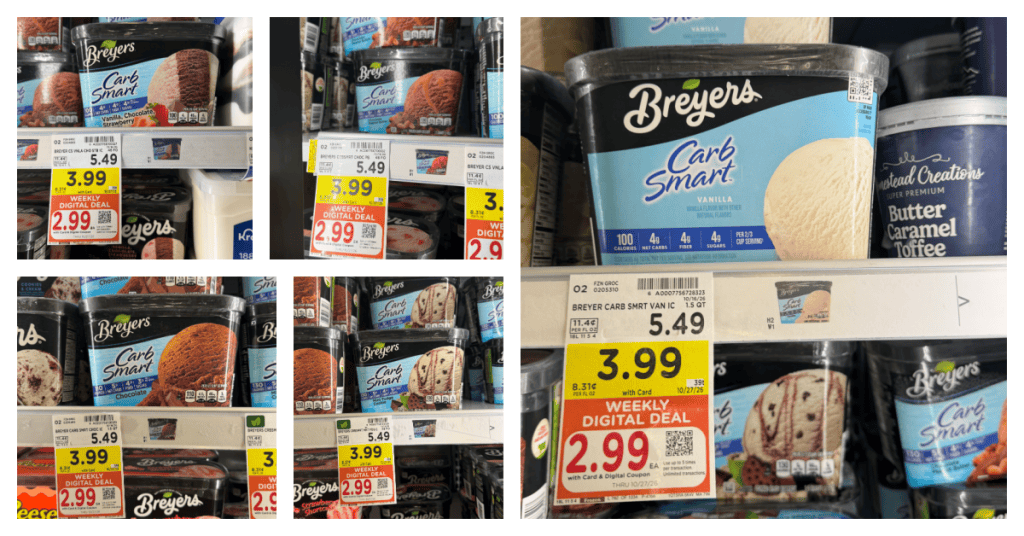 breyers Carb smart ice cream kroger shelf image