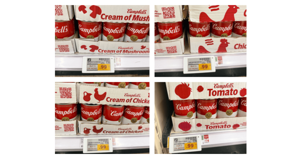campbell's soups kroger shelf image