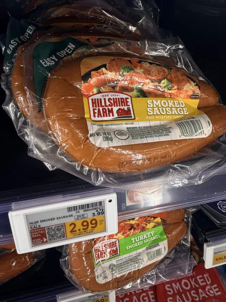 hillshire farm sausage kroger shelf image (2)