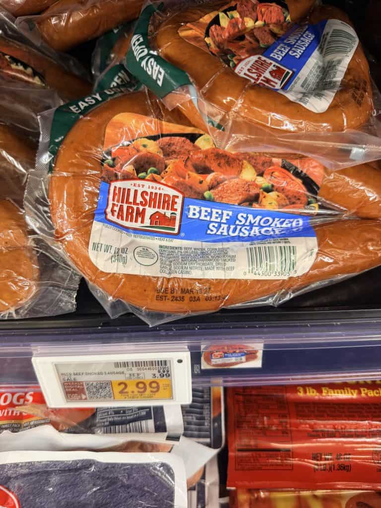 hillshire farm sausage kroger shelf image (2)