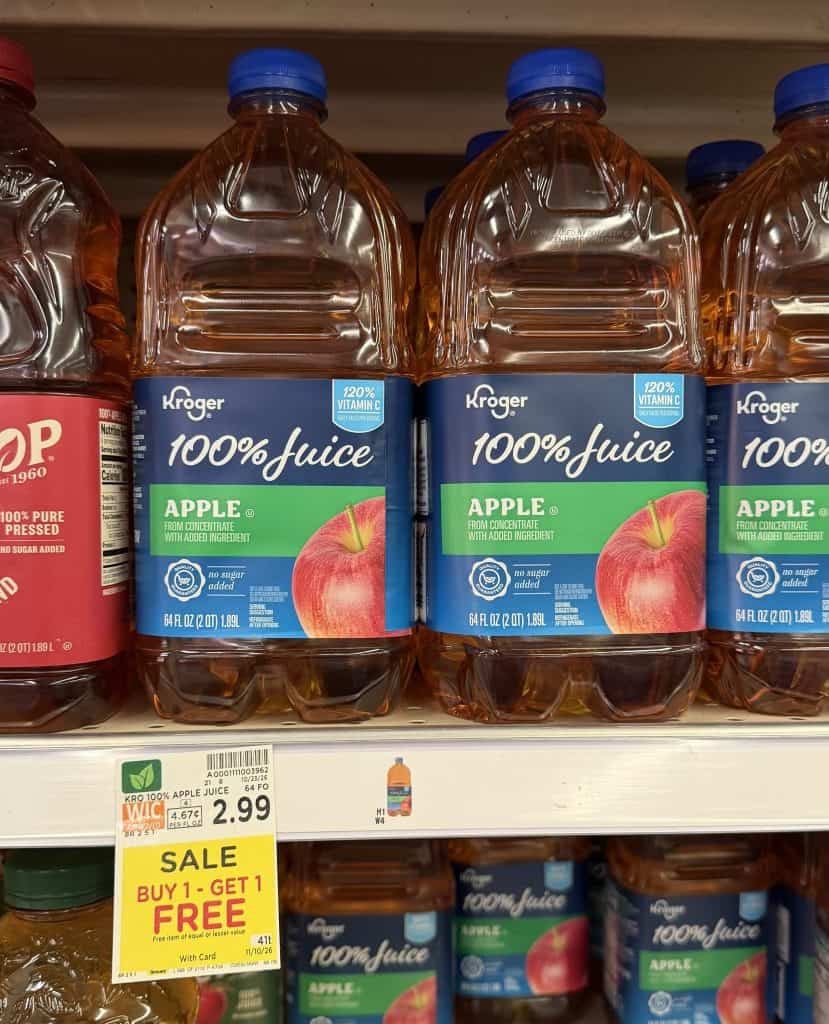 kroger apple juice shelf image