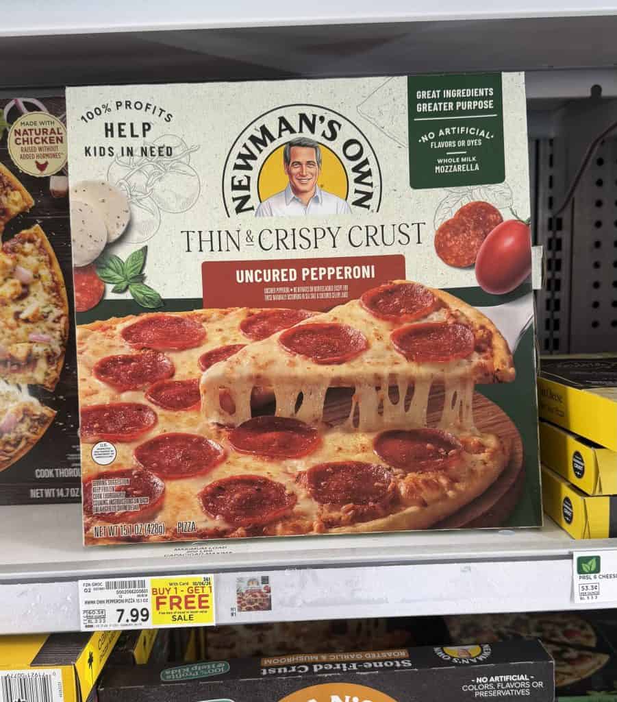 newmans own pizza kroger shelf image (4)