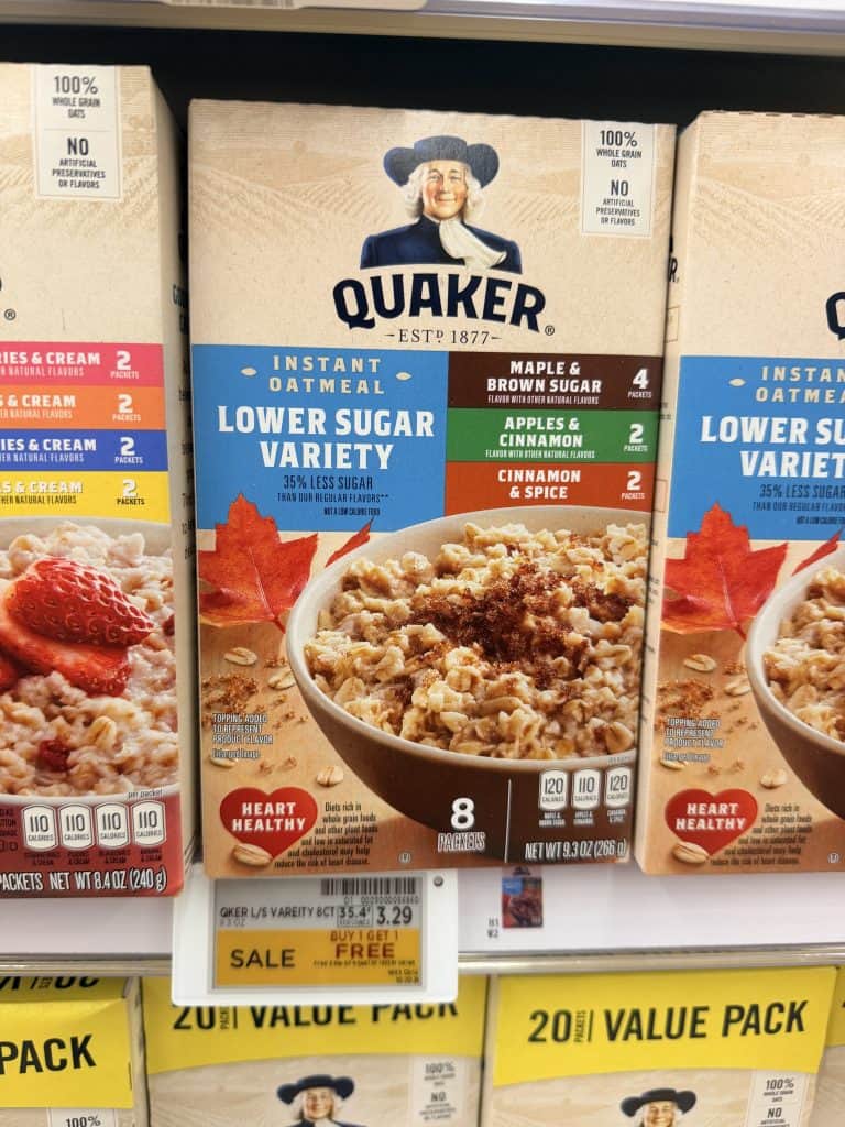 quaker instant oatmeal kroger shelf image (2)
